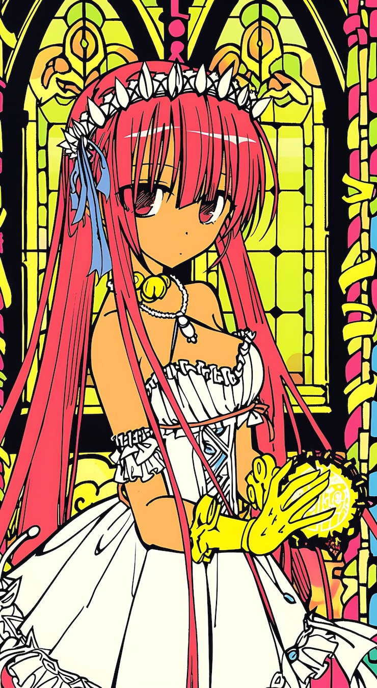 Photo anime fille en robe blanche avec une couronne