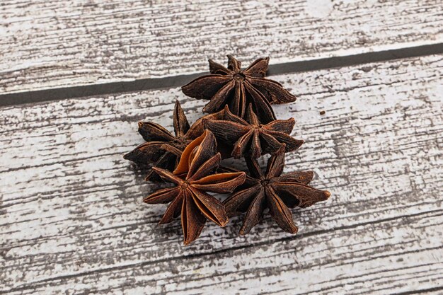 Photo anise étoilée assaisonnant à l'arôme sec