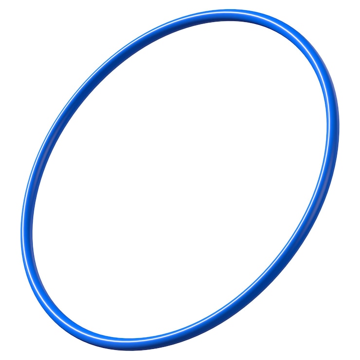 Photo anneau bleu 3d png forme ovale clipart géométrique fond transparent