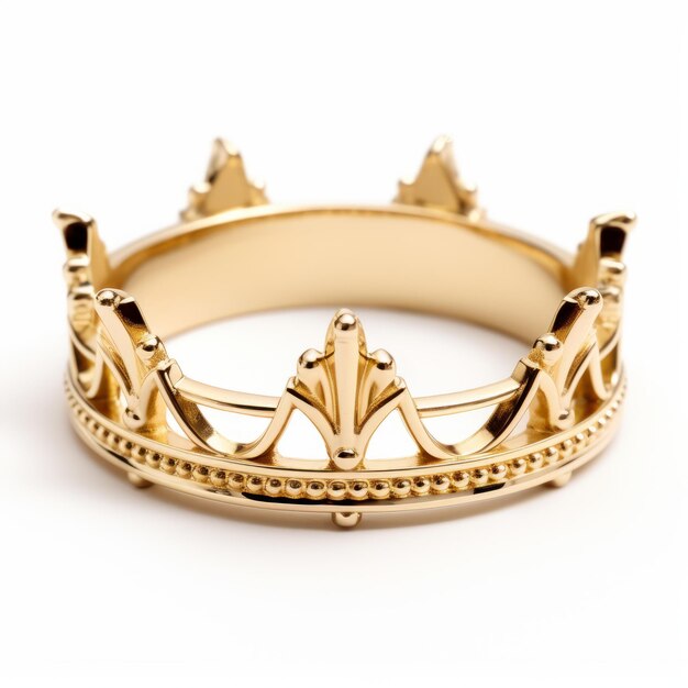 Photo anneau de couronne en or avec des détails élaborés inspirés par oliver wetter et jerry pinkney