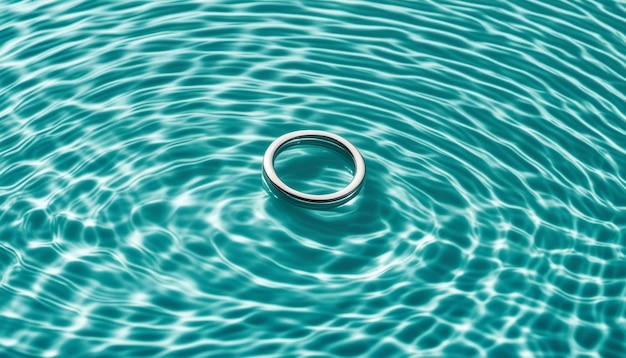 Un anneau flottant dans un plan d'eau