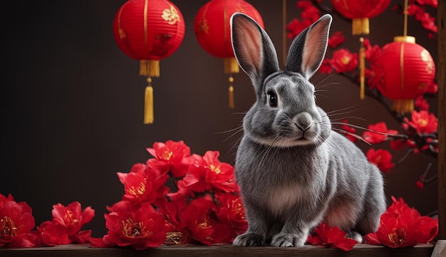 Année chinoise du lapin Année du lapin Arrière-plan de la nouvelle année chinoise