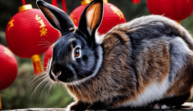 Année chinoise du lapin Année du lapin Arrière-plan de la nouvelle année chinoise