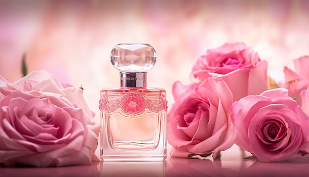 Anniversaire de cadeau de romance d'amour de parfum de rose douce Ai générative