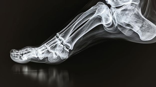 Photo des anomalies des os et des articulations du pied sur une radiographie