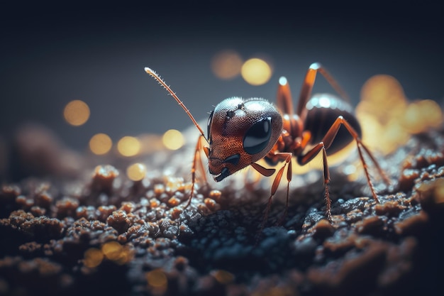 Ant famille d'insectes de la superfamille des fourmis de l'ordre HymenopteraInsects nature's forest defenders macrofauna macro photographie