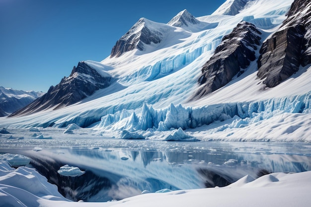 Antarctique glaces épaisses neige neige montagnes papier peint froid paysage de fond