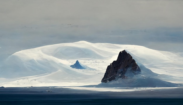 Antarctique neige montagne océan neige sans fin ciel hiver