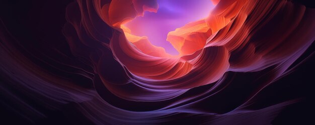 Antelope Canyon la nuit avec un ciel étoilé Generative AI