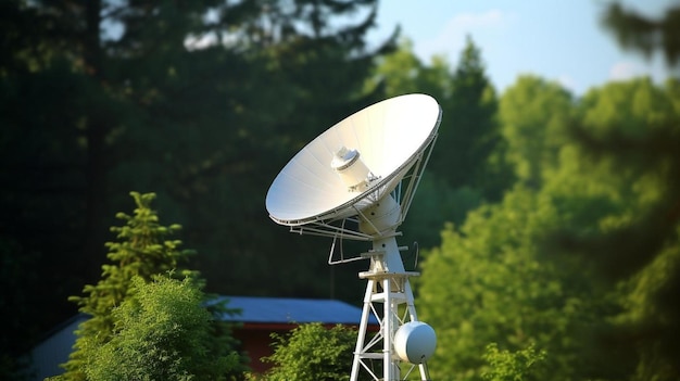 une antenne pour un téléviseur placée dans une zone à l'extérieur de la maison pour atteindre plus de signaux