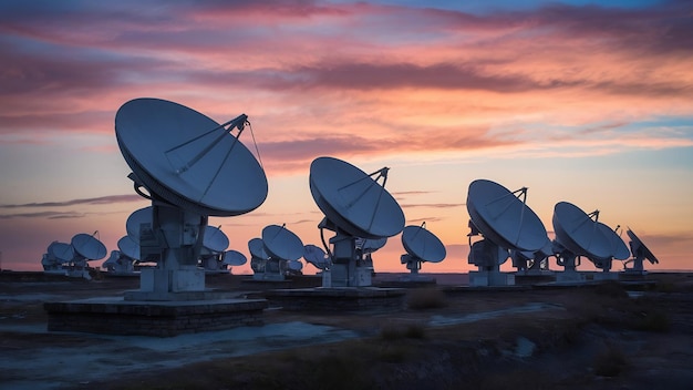 Antennes paraboliques sous le ciel