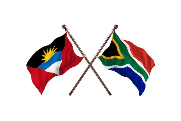 Antigua-et-Barbuda contre l'Afrique du Sud deux pays drapeaux fond