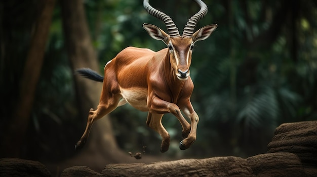 Antilope bongo dans la jungle IA générative
