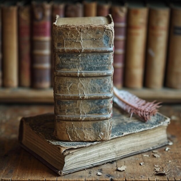 Photo antique books and quills