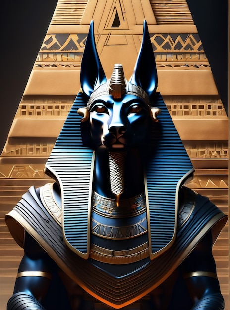 Anubis maman chien tête visage egypte mythologie vintage