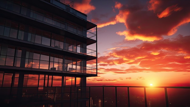 Aperçu du bâtiment au crépuscule