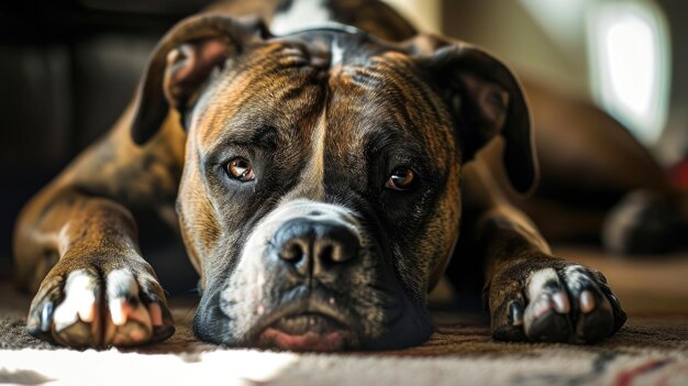 Un aperçu serein d'un chien satisfait