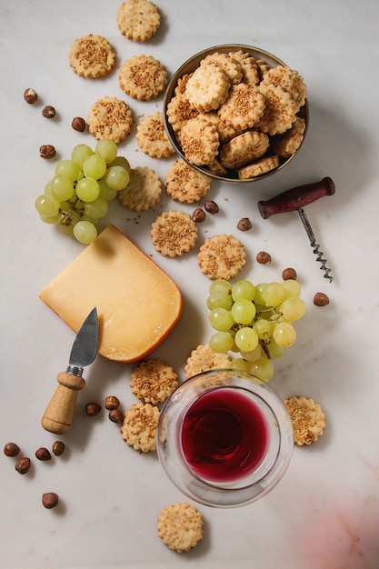 Apéritif fromages et raisins