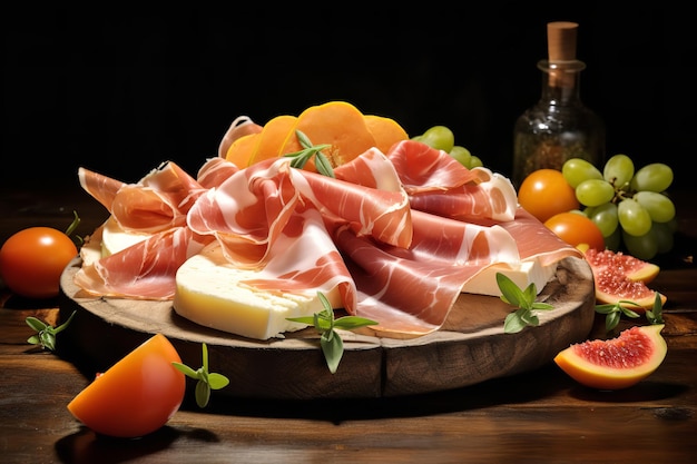 Apéritif italien au jambon et au melon au prosciutto et au melon