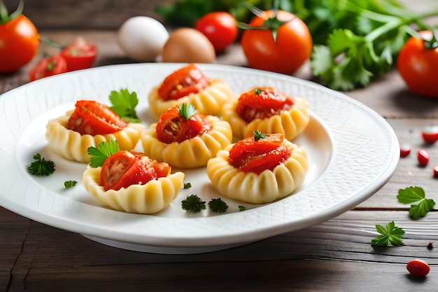 apéritifs aux fraises et aux fraises sur une assiette