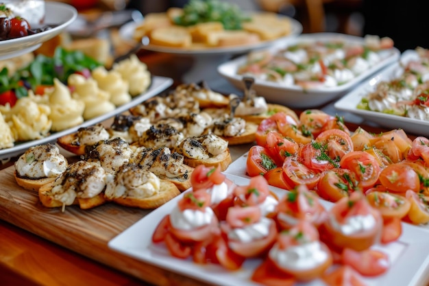 Des apéritifs délicieux, des collations, des plats de nourriture, générer de l'Ai.