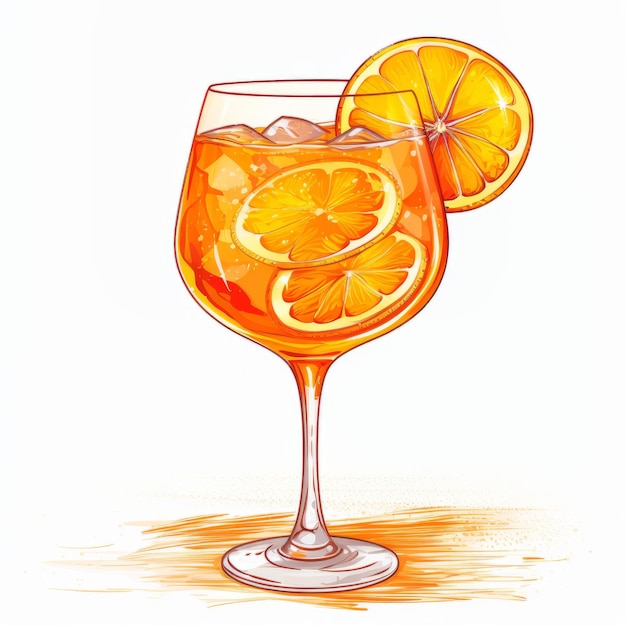 Photo aperol spritz un citrus rafraîchissant et délicieux dans un verre élégamment illustré
