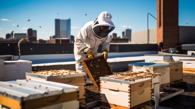 L'apiculteur urbain a tendance à créer des ruches.