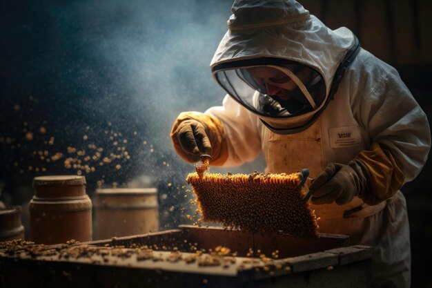 Apiculture et production de miel IA générée