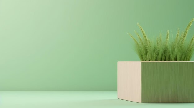 Photo apparaître organiser un établissement vert pastel herbe verte caractéristique ressource créative générée par l'ia