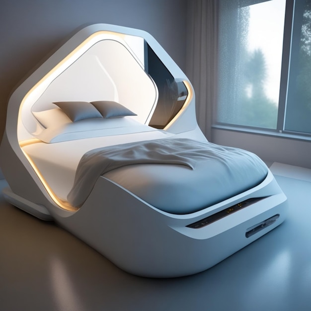 Photo un appareil de chambre à coucher technologiquement avancé mettant en évidence sa forme élégante et ses applications pratiques
