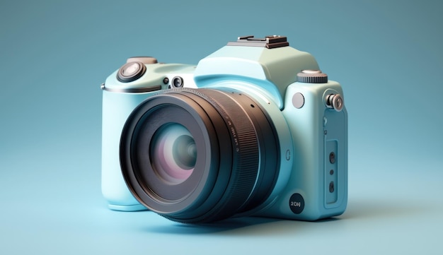 Un appareil photo bleu