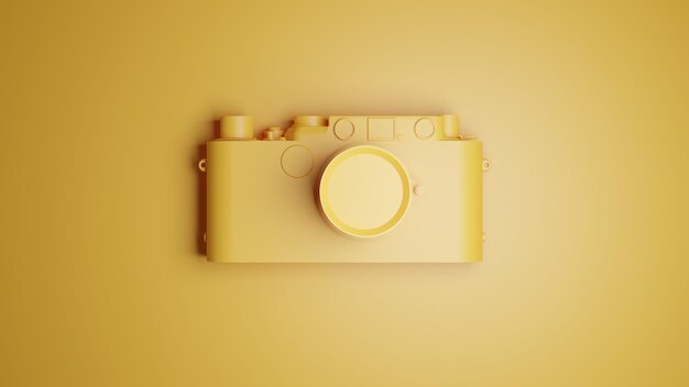 Appareil photo jaune illustration 3d moderne