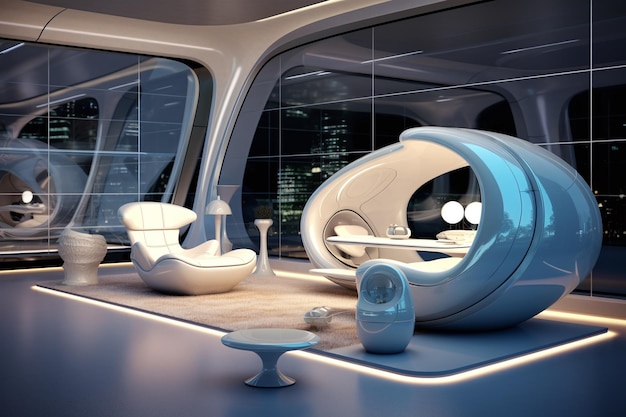 L'appartement du futur est un croquis conceptuel de l'IA générative.