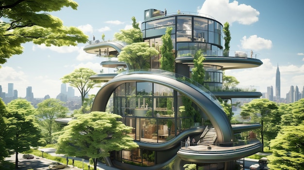 L'appartement de luxe moderne reflète la croissance urbaine futuriste