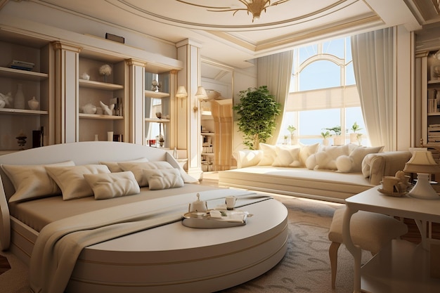 Un appartement de villégiature de style classique pour l'été génératif par Ai
