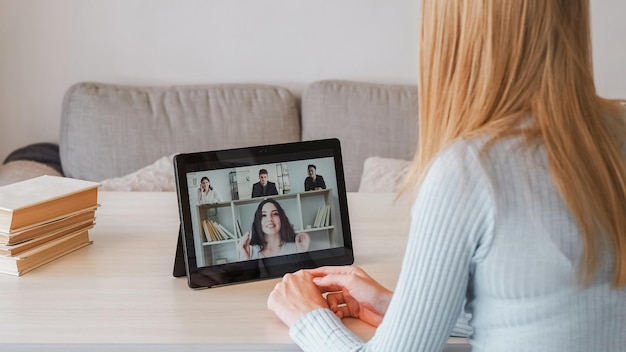 Appel d'équipe de connexion vidéo à distance de réunion virtuelle