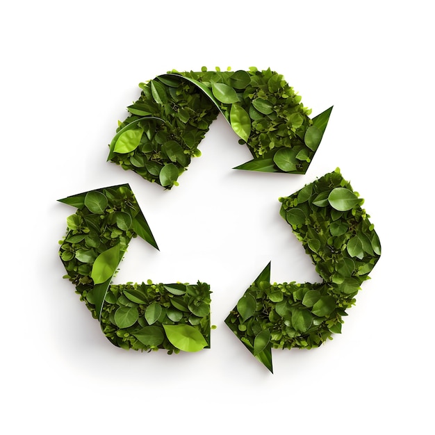 Photo l'appel de la nature au recyclage signage à feuilles concept du logo de recyclages