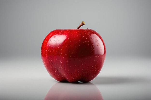 Appétissant pomme fruit frais avec gouttes d'eau Faites plaisir à vos sens avec cette vue rapprochée d'une pomme succulente agrémentée de gouttelettes d'eau capturant son attrait naturel et sa fraîcheur.