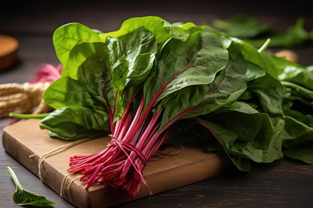 Appétissant Raw Organic Red Dandelion Greens Bunch Des aliments de régime délicieux et nutritifs