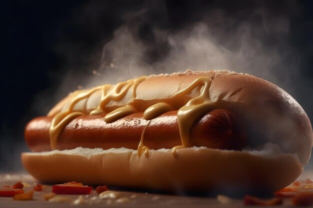 Appétissant réseau neuronal de hot-dog généré par ai