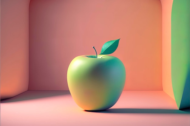 Apple dans une image composée centralement de couleur douce