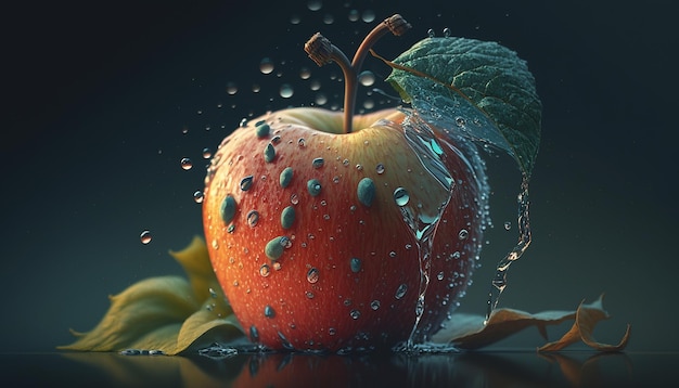 Apple Dessin de fruits frais lire le clip Art généré par Ai