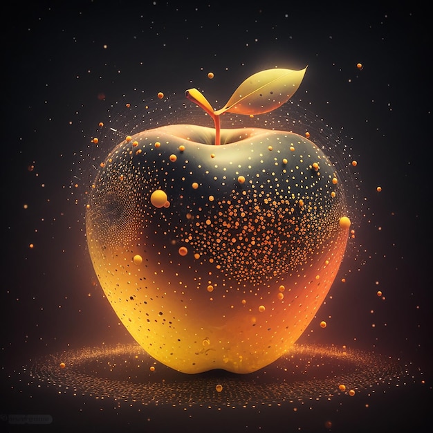 Apple orange light 3d effcet ai généré