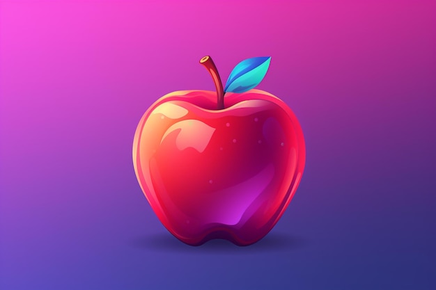 Apple Photo Vector Illustration Image Caractère 3D Low Poly Image Image Dessin Animé