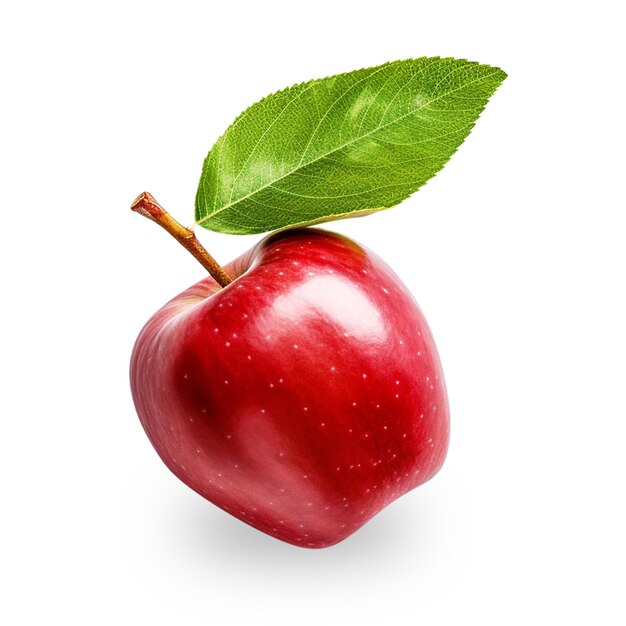 Apple pomme rouge isolé sur fond blanc avec toute la profondeur de champ