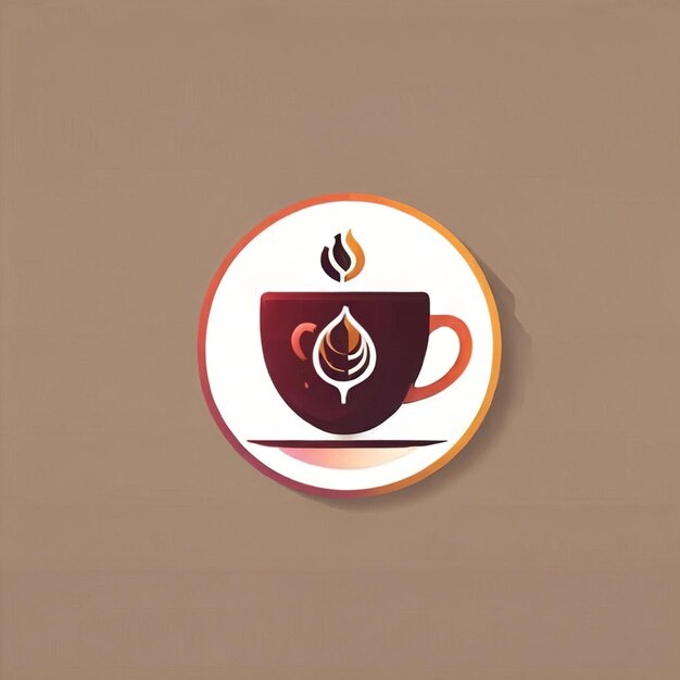 Appli de café avec l'icône du logo du logiciel de tasse de café dans un style plat