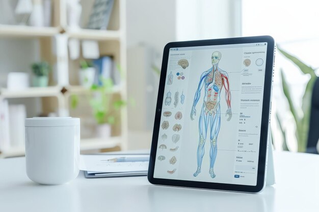 Application interactive d'anatomie sur une tablette Élearning et technologie moderne en médecine