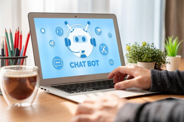 Photo application logicielle chatbot pour les affaires en ligne modernes