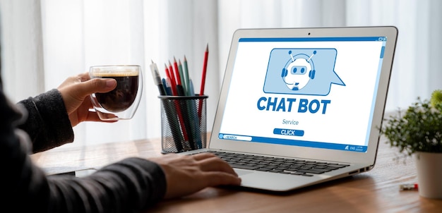 Photo application logicielle chatbot pour les affaires en ligne modernes