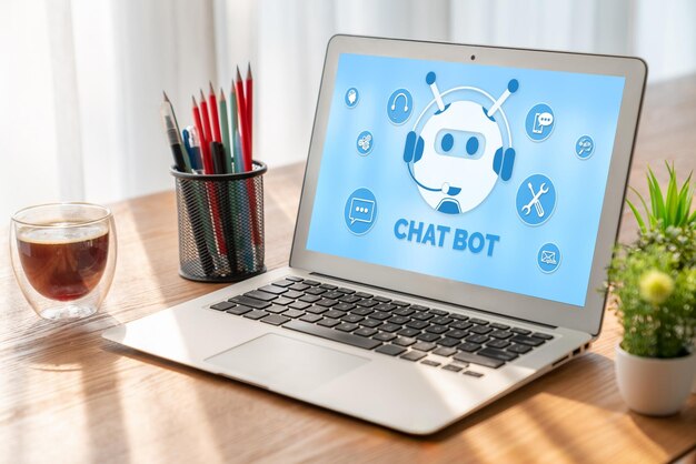 Application logicielle de chatbot pour les entreprises en ligne à la mode qui répond automatiquement aux questions des clients